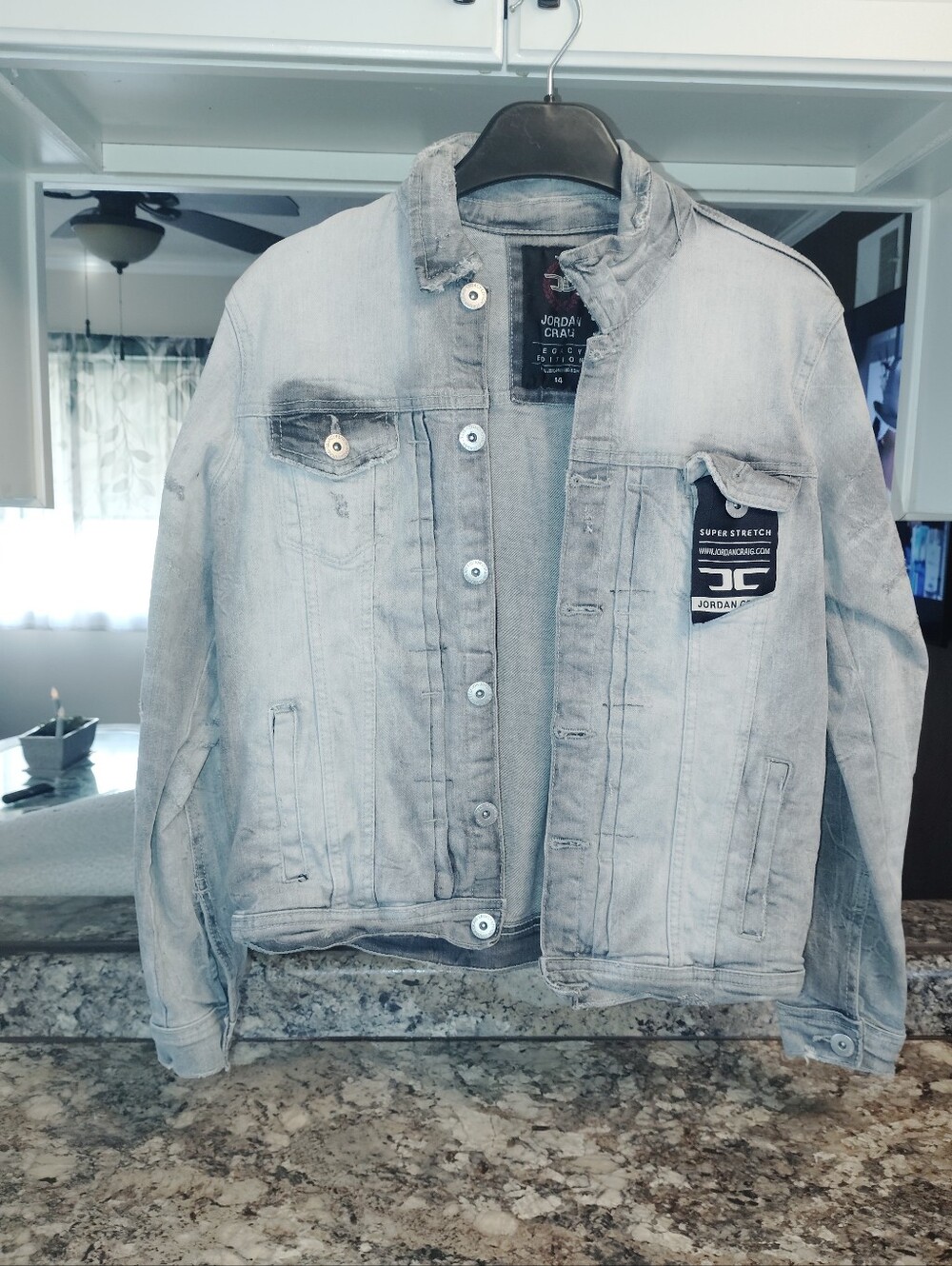 14 Jordan Craig Light Gray Washed Denim Jacket Life New
